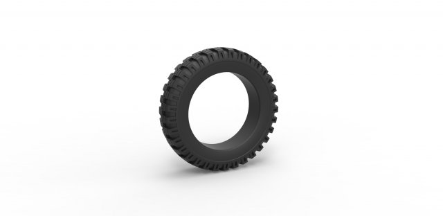 Military tire 6 Scale 1 to 10 3D Print Model .c4d .max .obj .3ds .fbx .stl .blend 
