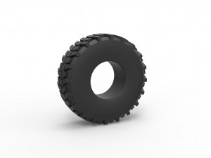 Military truck tire 5 Scale 1 to 25 3D Baskı Modeli