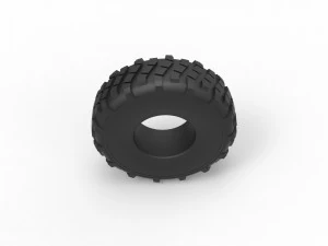 Military truck tire 6 Scale 1 to 25 3D Print Model