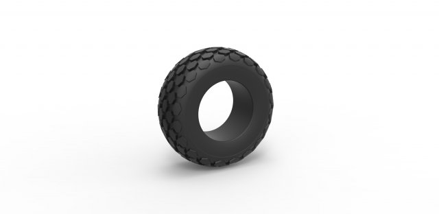 Offroad tire 28 Scale 1 to 25 3D Baskı Modeli .c4d .max .obj .3ds .fbx .stl .blend 