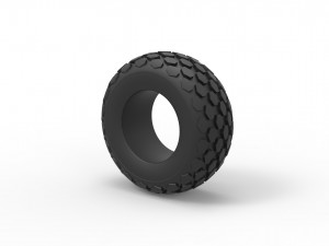 Offroad tire 28 Scale 1 to 25 3D Baskı Modeli