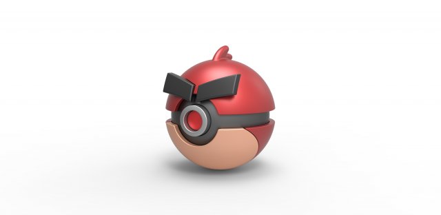 Angry bird Red orb Modello di stampa 3D .c4d .max .obj .3ds .fbx .stl .blend 