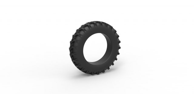Tractor tire 2 Scale 1 to 10 3Dプリントモデル .c4d .max .obj .3ds .fbx .stl .blend 