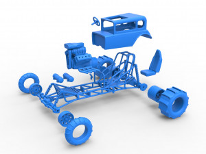 Mud dragster Hot Rod Scale 1 to 25 Modèles 3D en vedette