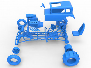 Mud dragster Hot Rod Scale 1 to 25 Modèles 3D en vedette