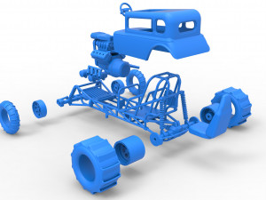 Mud dragster Hot Rod Scale 1 to 25 Modèles 3D en vedette