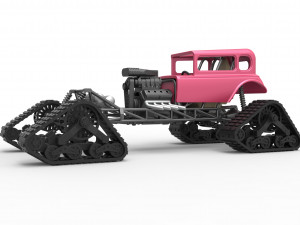 Hot Rod on tracks Scale 1 to 25 3D-printmodel