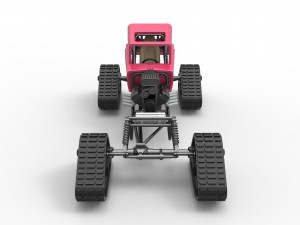 Hot Rod on tracks Scale 1 to 25 3D-printmodel