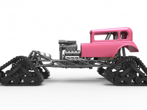 Hot Rod on tracks Scale 1 to 25 3D-printmodel