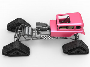 Hot Rod on tracks Scale 1 to 25 3D-printmodel