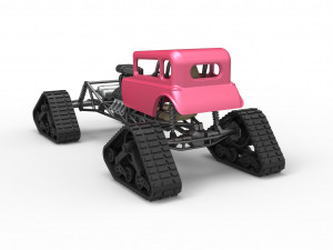 Hot Rod on tracks Scale 1 to 25 3D-printmodel