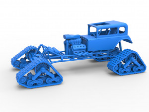 Hot Rod on tracks Scale 1 to 25 3D-printmodel