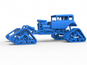 Hot Rod on tracks Scale 1 to 25 3D-printmodel