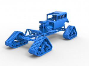 Hot Rod on tracks Scale 1 to 25 3D-printmodel