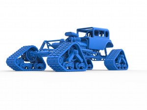 Hot Rod on tracks Scale 1 to 25 3D-printmodel