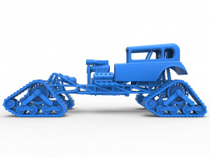 Hot Rod on tracks Scale 1 to 25 3D-printmodel