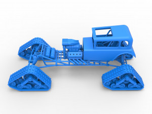 Hot Rod on tracks Scale 1 to 25 3D-printmodel
