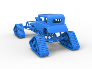 Hot Rod on tracks Scale 1 to 25 3D-printmodel