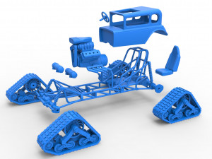 Hot Rod on tracks Scale 1 to 25 3D-printmodel
