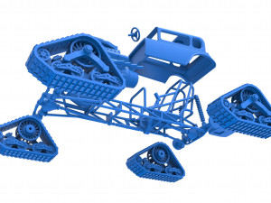 Hot Rod on tracks Scale 1 to 25 3D-printmodel