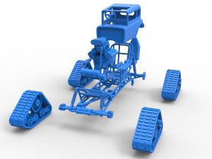 Hot Rod on tracks Scale 1 to 25 3D-printmodel