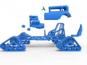Hot Rod on tracks Scale 1 to 25 3D-printmodel