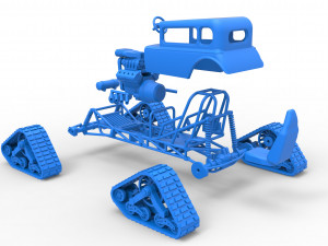 Hot Rod on tracks Scale 1 to 25 3D-printmodel