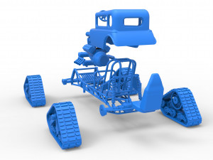 Hot Rod on tracks Scale 1 to 25 3D-printmodel