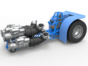 Pulling tractor with 4 jet engines Scale 1 to 25 Model do druku 3D