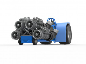 Pulling tractor with 4 jet engines Scale 1 to 25 3Dプリントモデル