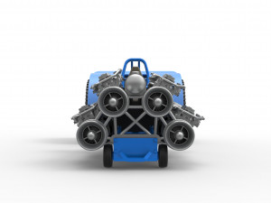 Pulling tractor with 4 jet engines Scale 1 to 25 3Dプリントモデル