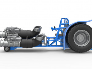 Pulling tractor with 4 jet engines Scale 1 to 25 3Dプリントモデル