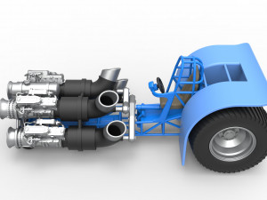 Pulling tractor with 4 jet engines Scale 1 to 25 3Dプリントモデル