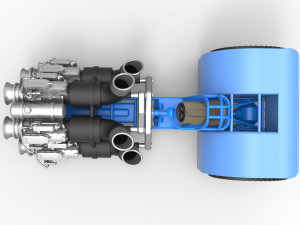 Pulling tractor with 4 jet engines Scale 1 to 25 3Dプリントモデル