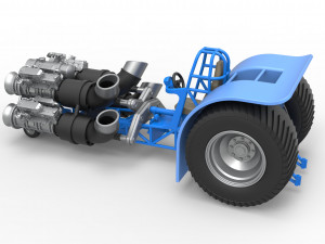 Pulling tractor with 4 jet engines Scale 1 to 25 3Dプリントモデル