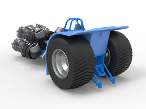 Pulling tractor with 4 jet engines Scale 1 to 25 3Dプリントモデル