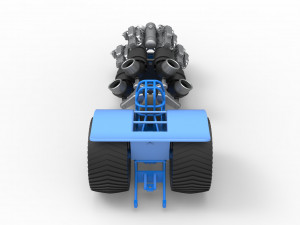 Pulling tractor with 4 jet engines Scale 1 to 25 3Dプリントモデル