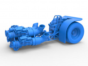 Pulling tractor with 4 jet engines Scale 1 to 25 3Dプリントモデル