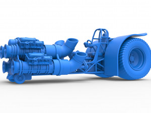 Pulling tractor with 4 jet engines Scale 1 to 25 3Dプリントモデル