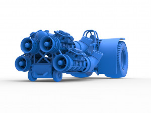 Pulling tractor with 4 jet engines Scale 1 to 25 3Dプリントモデル