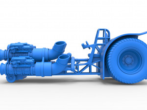 Pulling tractor with 4 jet engines Scale 1 to 25 3Dプリントモデル