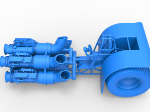 Pulling tractor with 4 jet engines Scale 1 to 25 3Dプリントモデル