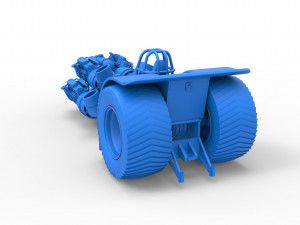 Pulling tractor with 4 jet engines Scale 1 to 25 3Dプリントモデル