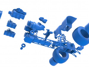 Pulling tractor with 4 jet engines Scale 1 to 25 3Dプリントモデル