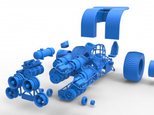 Pulling tractor with 4 jet engines Scale 1 to 25 3Dプリントモデル