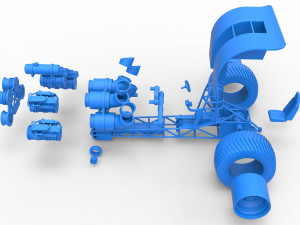 Pulling tractor with 4 jet engines Scale 1 to 25 3Dプリントモデル