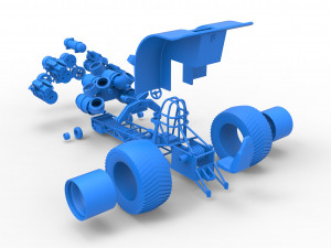 Pulling tractor with 4 jet engines Scale 1 to 25 3Dプリントモデル