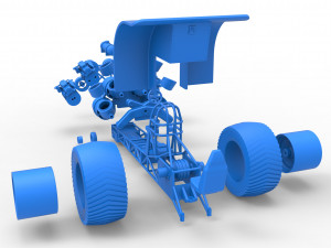 Pulling tractor with 4 jet engines Scale 1 to 25 3Dプリントモデル