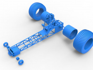 Pulling tractor chassis Scale 1 to 25 3D Baskı Modeli