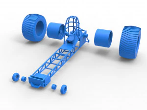 Pulling tractor chassis Scale 1 to 25 3D Print Model